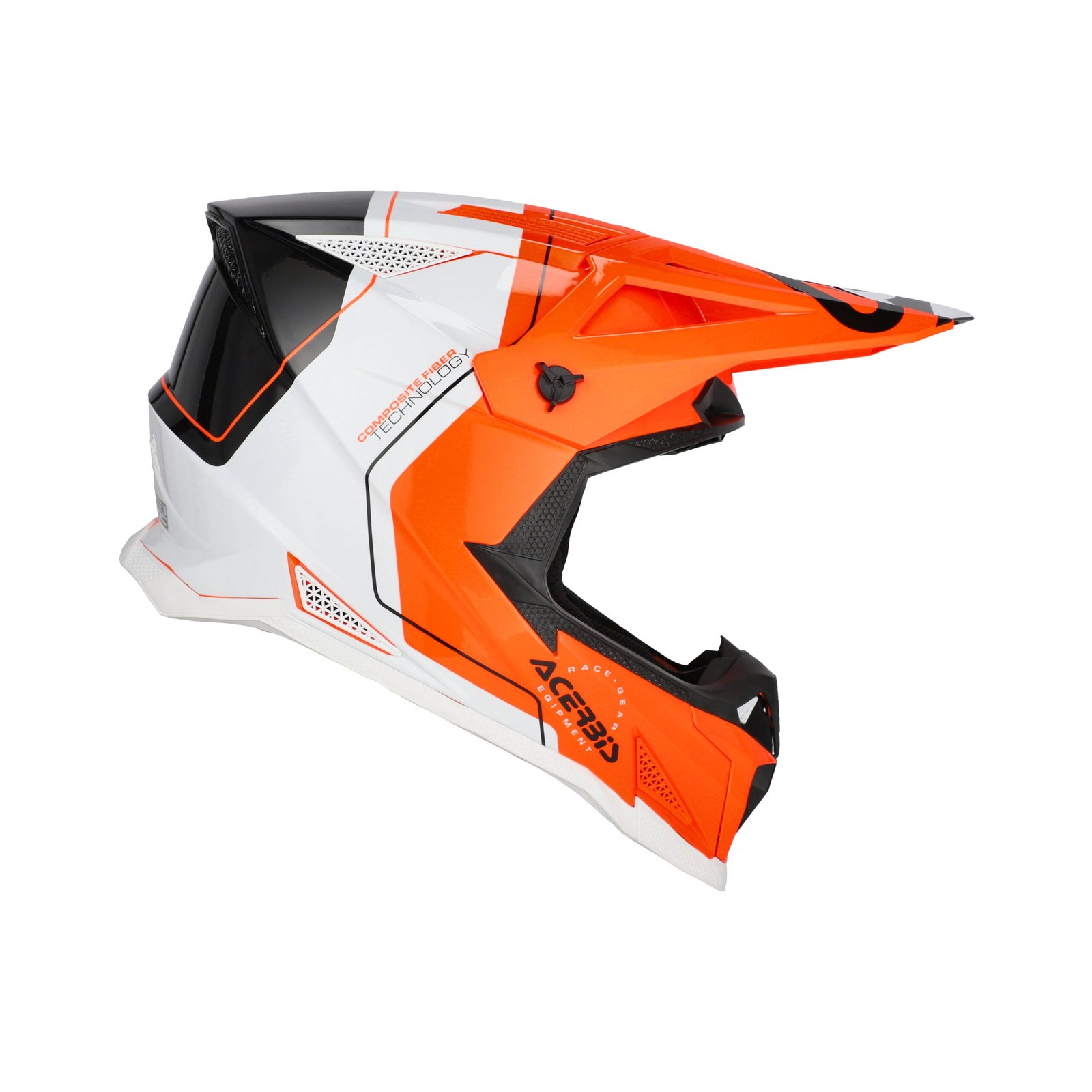 Casco Moto Cross Acerbis T711 Arancio Fluo/Nero - immagine 2