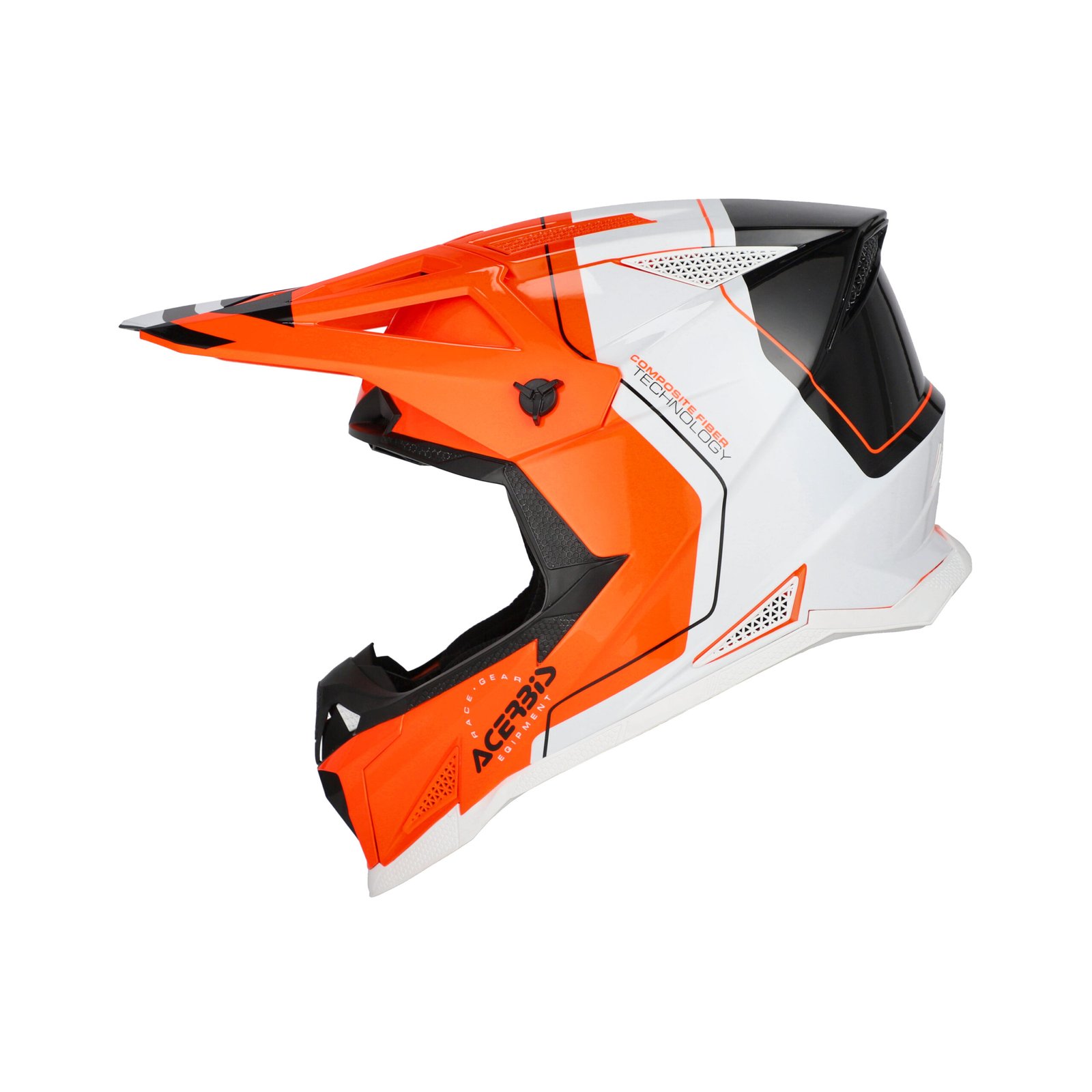 Casco Moto Cross Acerbis T711 Arancio Fluo/Nero - immagine 3