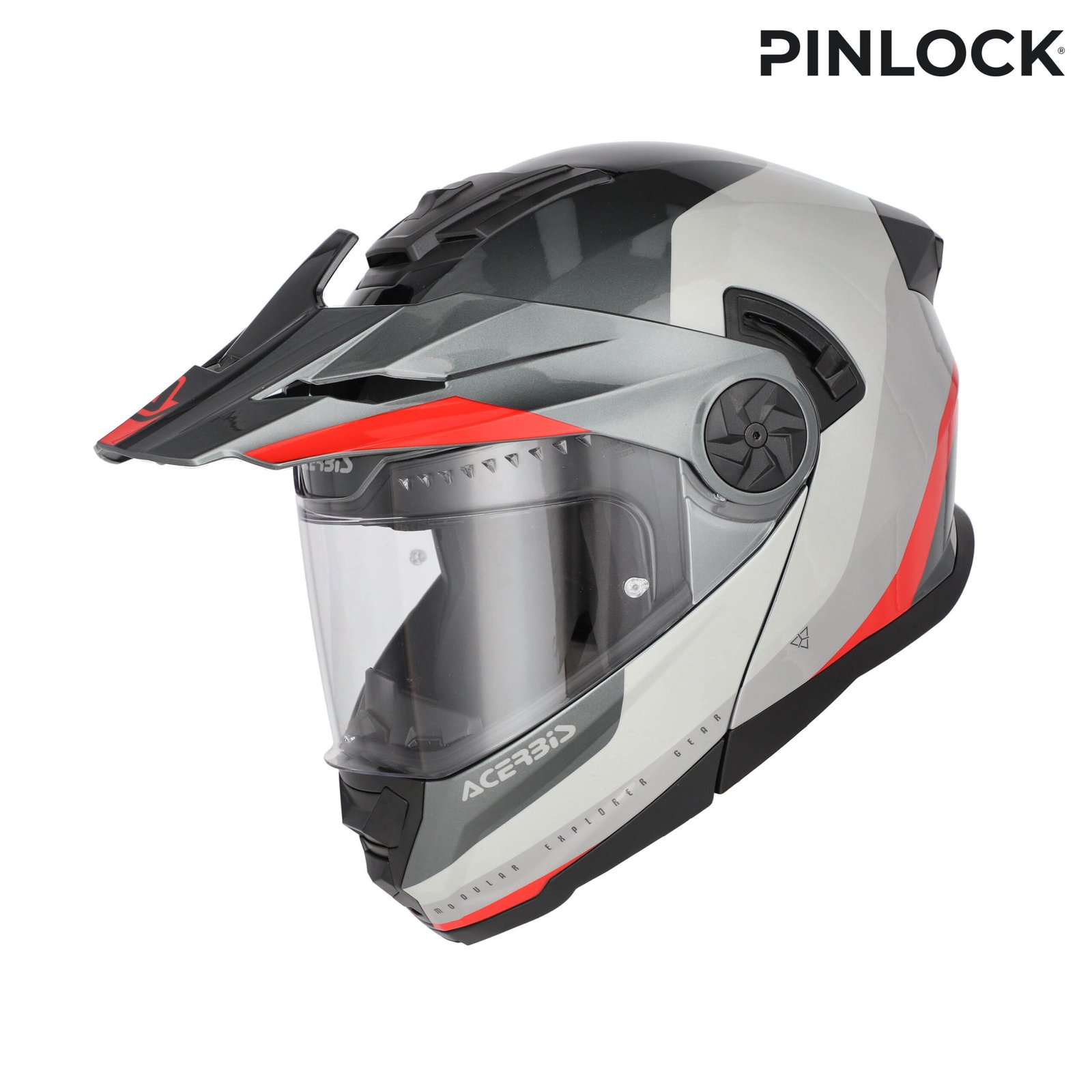 Casco Moto Modulare Acerbis Rider Grigio/Rosso - immagine 3