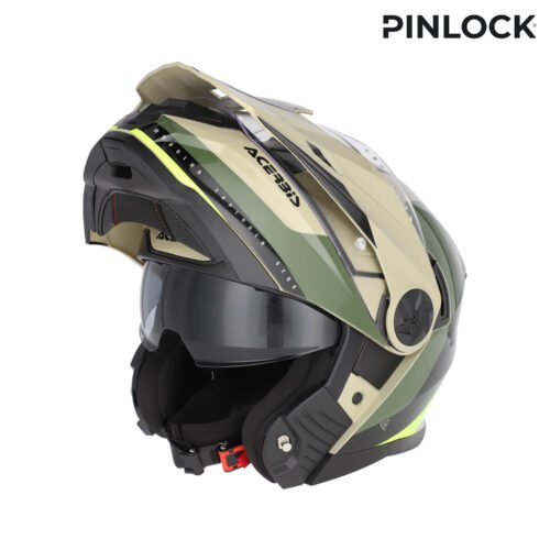 Casco Moto Modulare Acerbis Rider Verde/Marrone