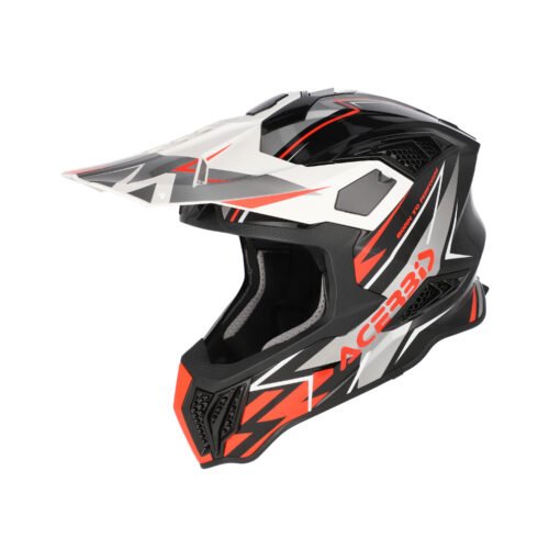 Casco Moto Cross Acerbis Airstrike-X Nero/Arancio Fluo