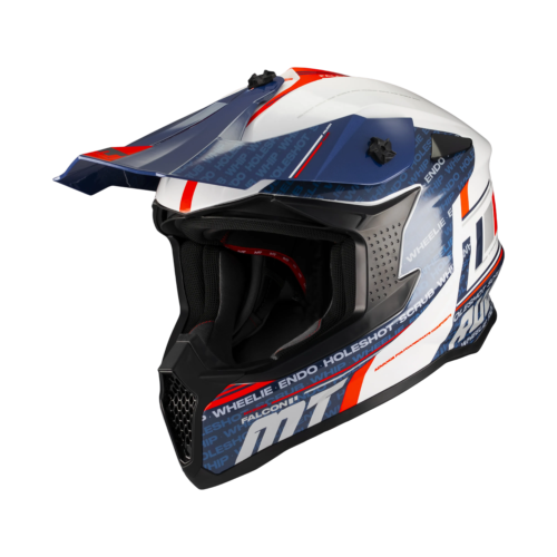 Casco Cross MT Helmets Falcon S Ruler A15 Lucido