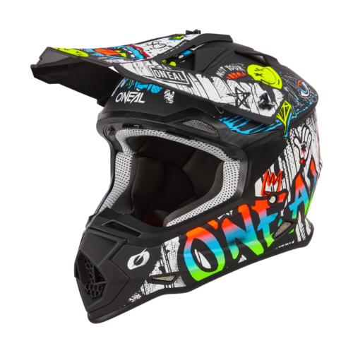 Casco Moto Cross O'Neal 2SRS Rancid V.24 Nero/Bianco