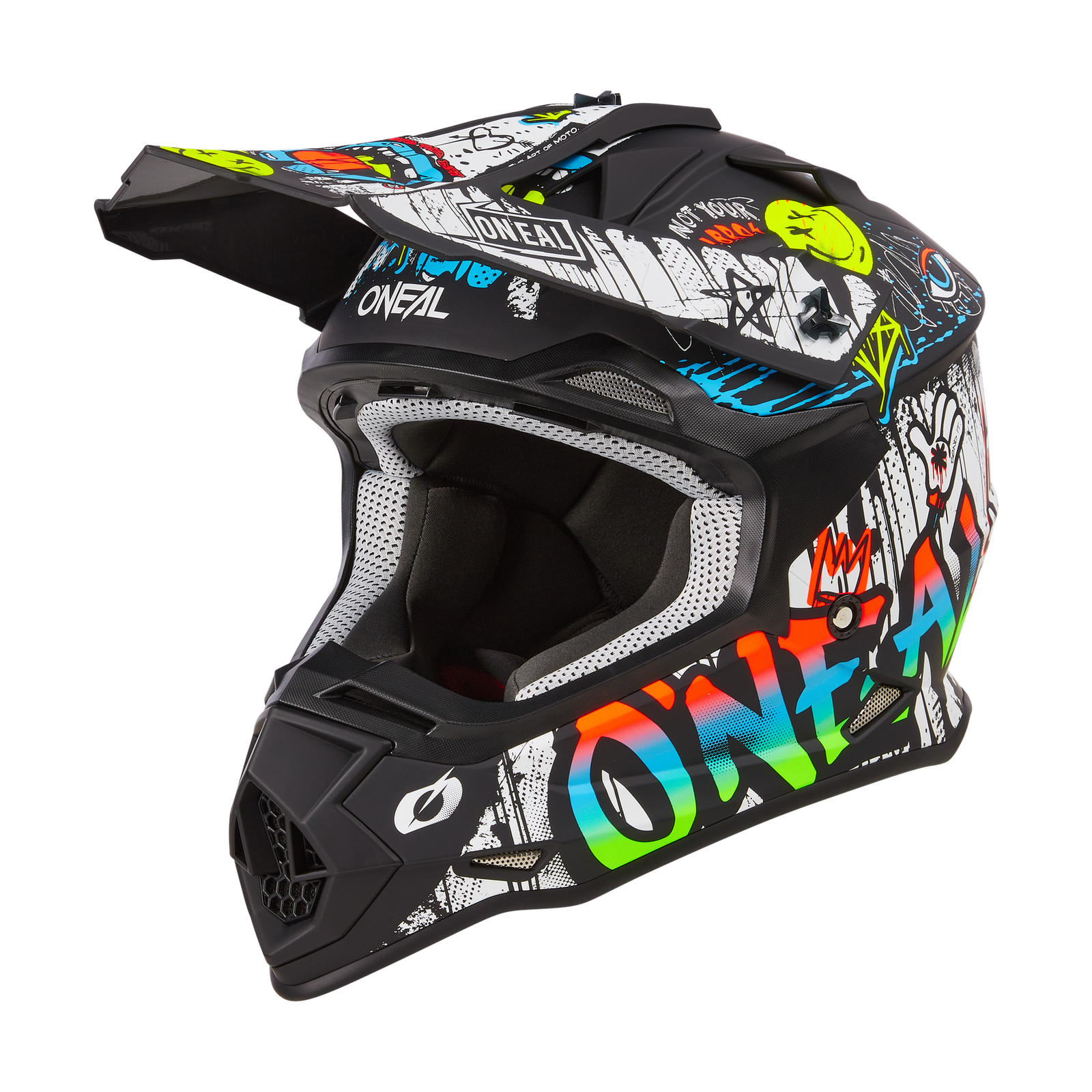 Casco Moto Cross O'Neal 2SRS Rancid V.24 Nero/Bianco