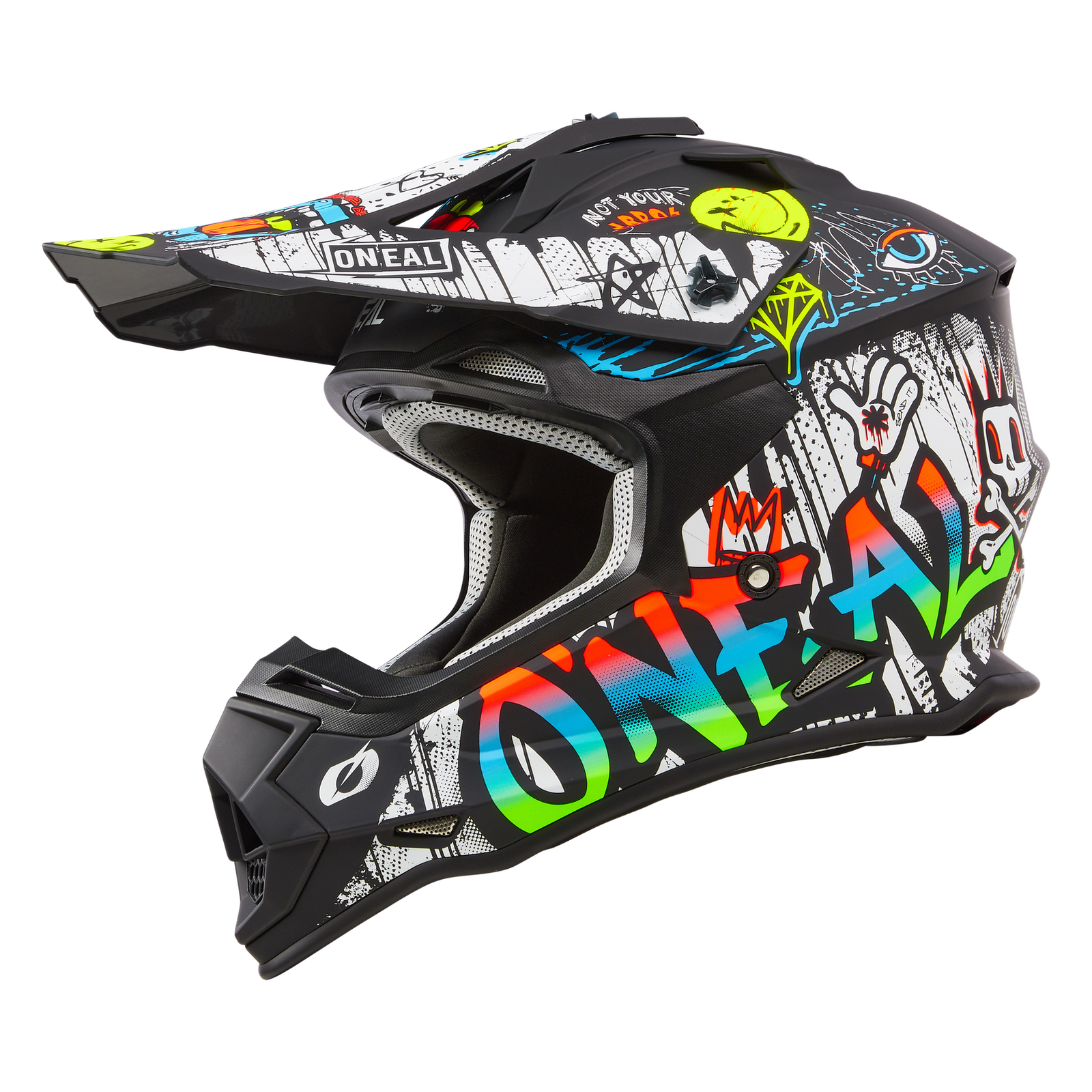 Casco Moto Cross O'Neal 2SRS Rancid V.24 Nero/Bianco - immagine 2