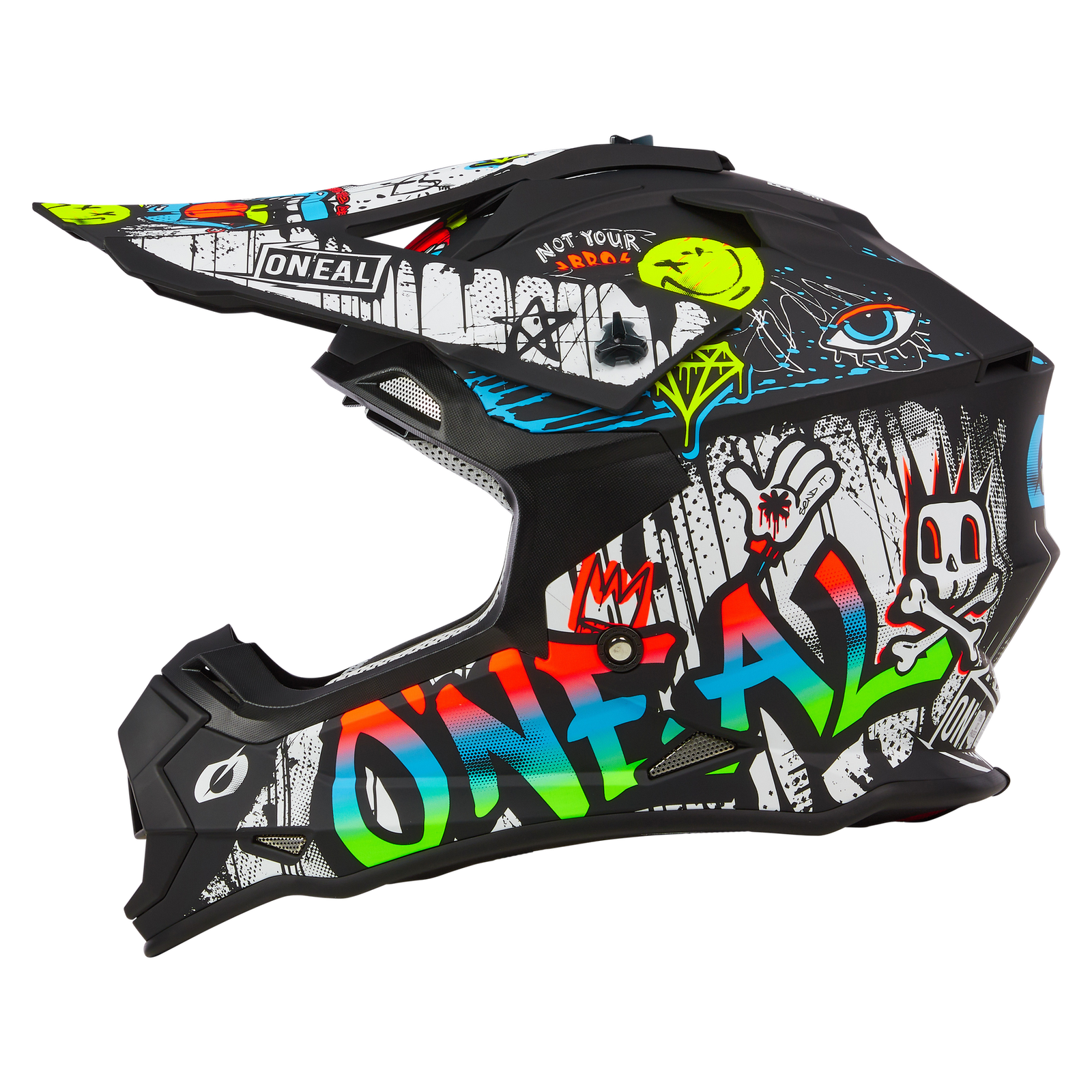 Casco Moto Cross O'Neal 2SRS Rancid V.24 Nero/Bianco - immagine 3