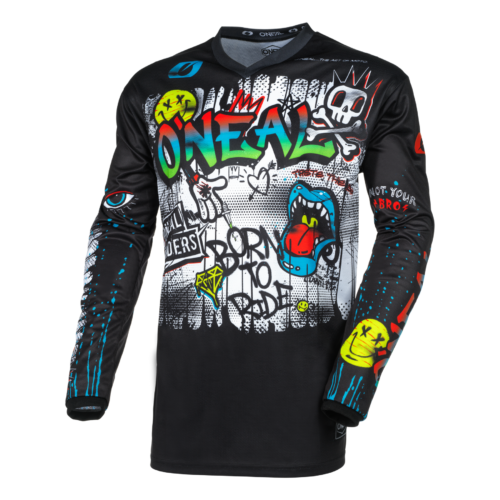 Completo Motocross O'Neal Element Rancid Nero/Bianco (Maglia + Pantaloni)