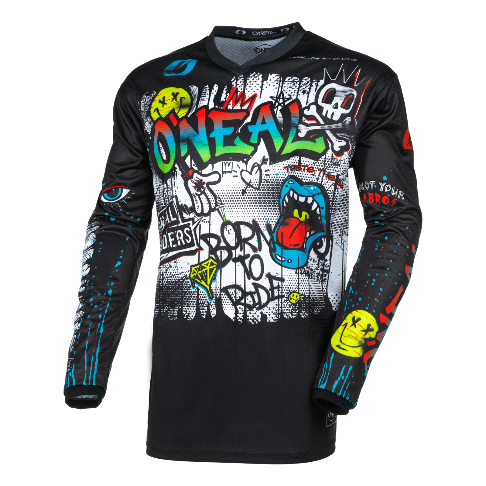Completo Motocross O'Neal Element Rancid Nero/Bianco (Maglia + Pantaloni)