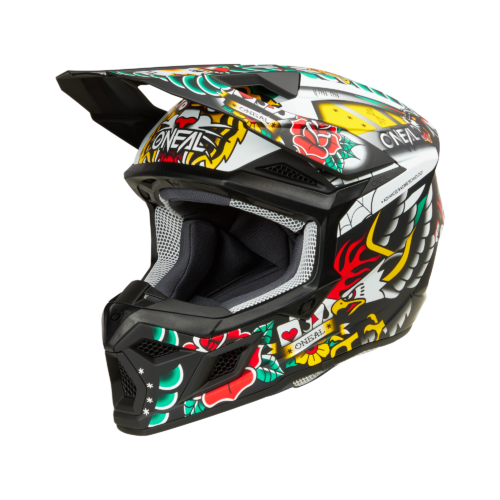 Casco Moto Cross Bambino O'Neal 3SRS Inked Multicolore