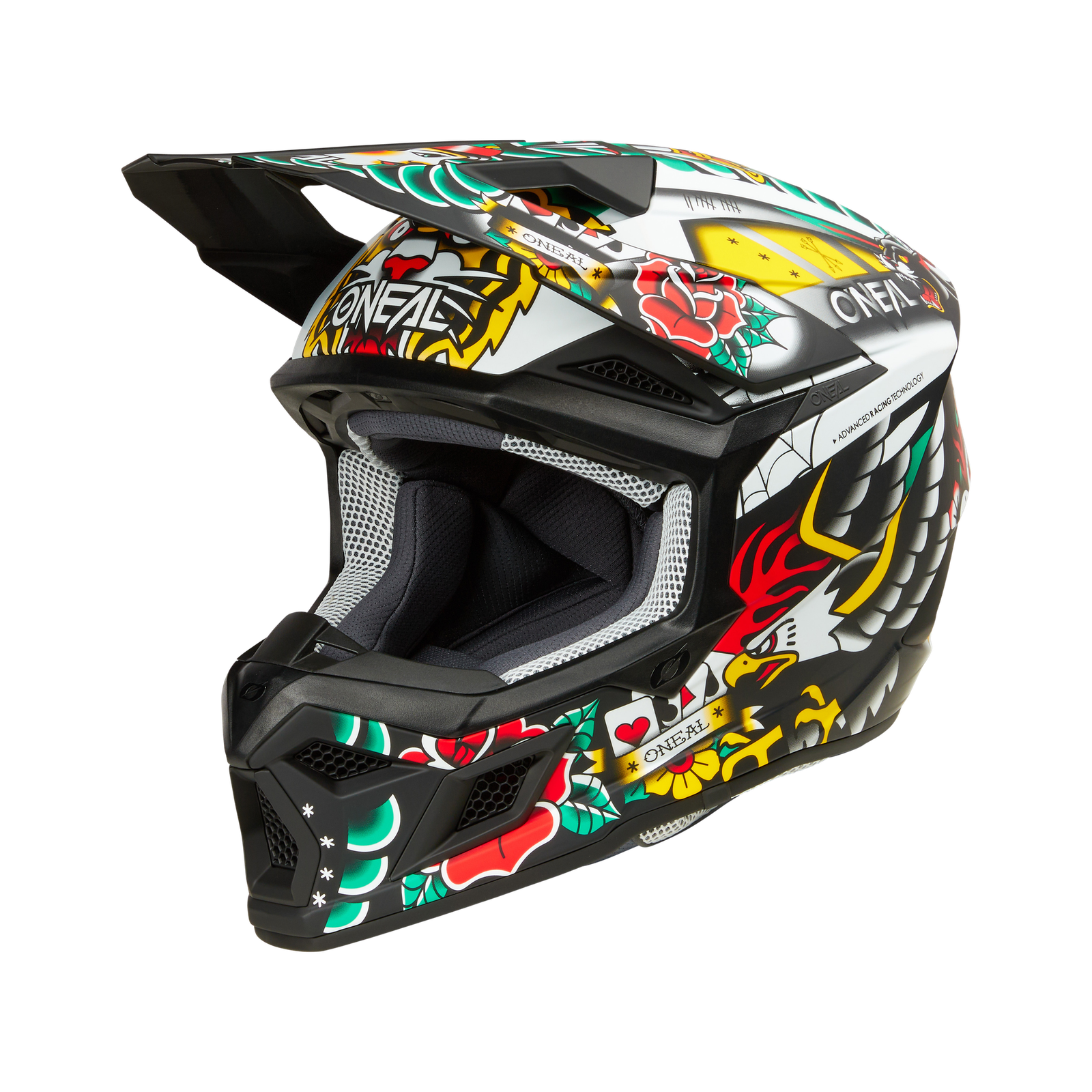 Casco Moto Cross Bambino O'Neal 3SRS Inked Multicolore