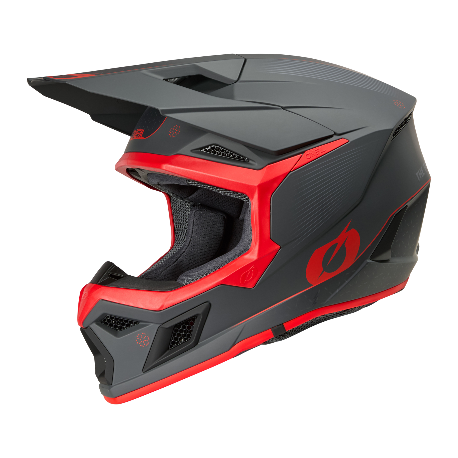 Casco Moto Cross O'Neal 3SRS E-Stroke Grigio/Rosso - immagine 2