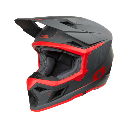 Casco Moto Cross O'Neal 3SRS E-Stroke Grigio/Rosso