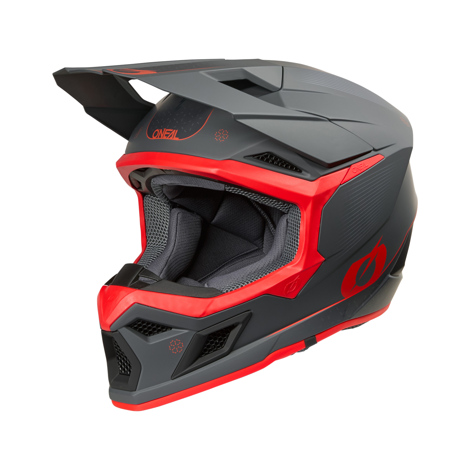Casco Moto Cross O'Neal 3SRS E-Stroke Grigio/Rosso