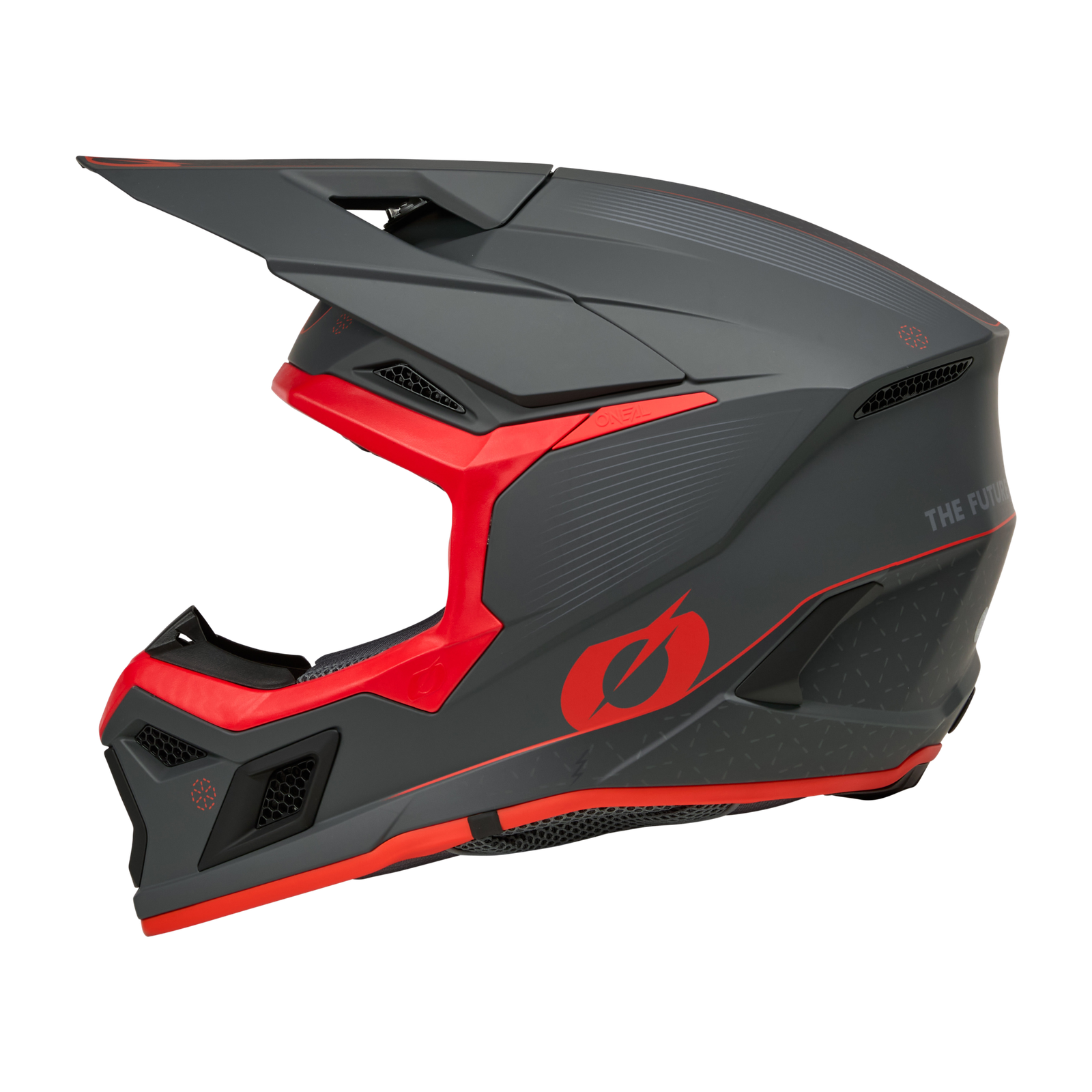 Casco Moto Cross O'Neal 3SRS E-Stroke Grigio/Rosso - immagine 3