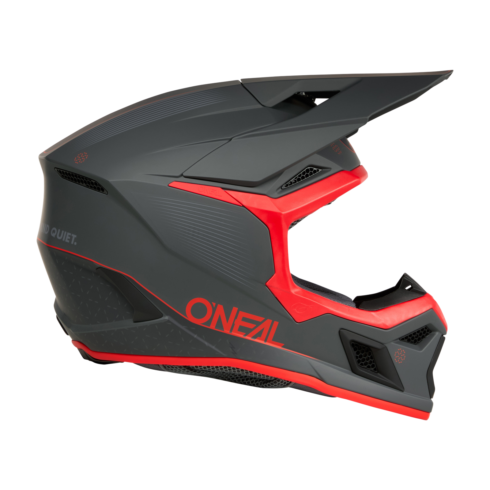 Casco Moto Cross O'Neal 3SRS E-Stroke Grigio/Rosso - immagine 5
