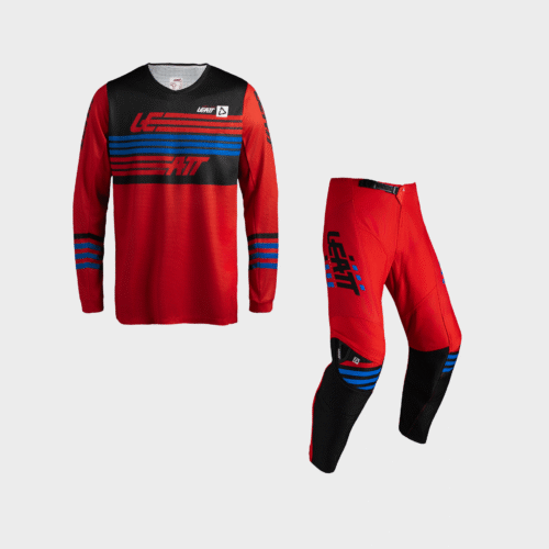 Completo Cross Leatt Moto 3.5 Ride Kit Stripes Rosso