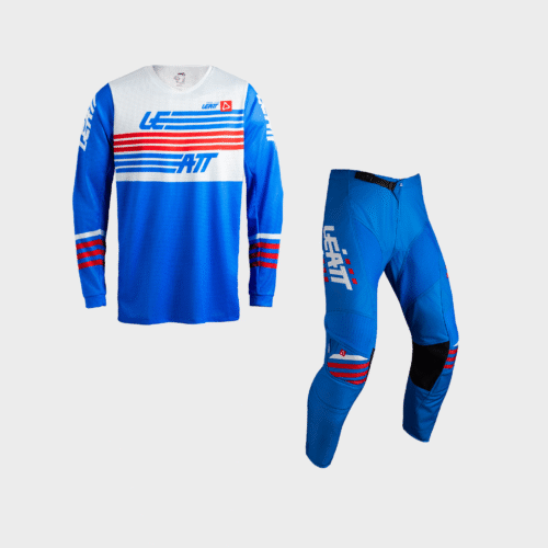 Completo Cross Leatt Moto 3.5 Ride Kit Stripes Blu