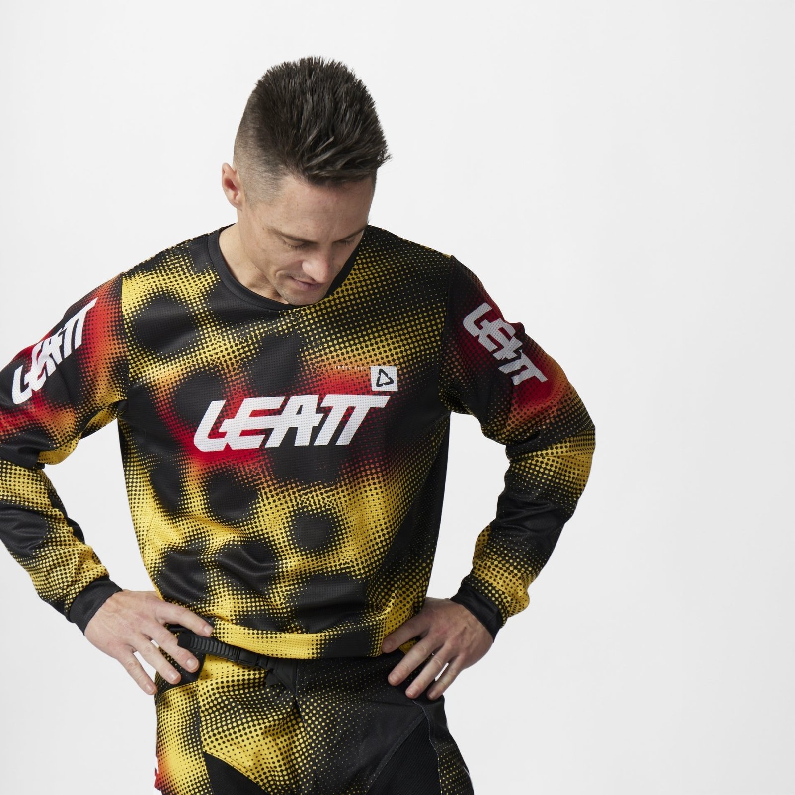 Completo Cross Leatt Moto 3.5 Ride Kit Leopard Giallo - immagine 2