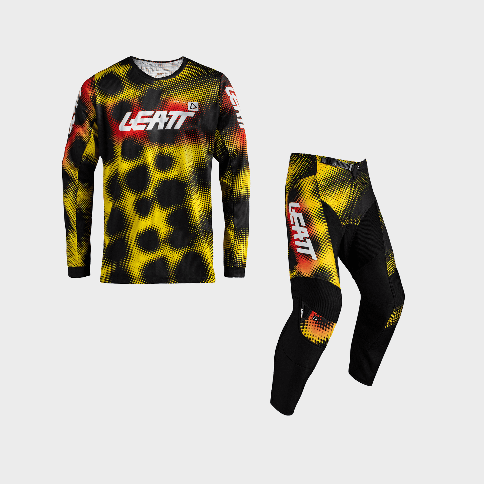 Completo Cross Leatt Moto 3.5 Ride Kit Leopard Giallo