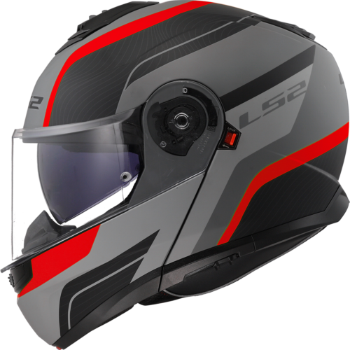 Casco Moto Modulare LS2 FF908 Strobe II Nero/Grigio/Rosso Opaco