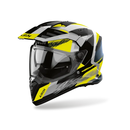Casco Moto Adventure Airoh Badx-X Airspeed Giallo Lucido