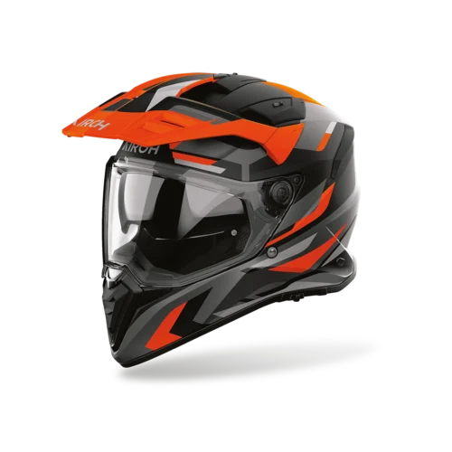 Casco Moto Adventure Airoh Badx-X Glitch Arancione Opaco