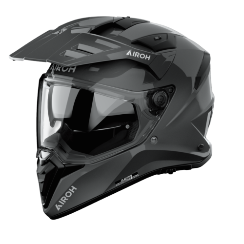 Casco Moto Adventure Airoh Badx-X Color Grigio Scuro Lucido