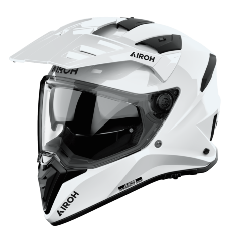 Casco Moto Adventure Airoh Badx-X Color Bianco Lucido