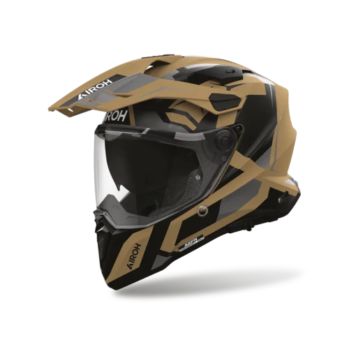 Casco Moto Adventure Airoh Commander 2 Polar Sabbia Opaco
