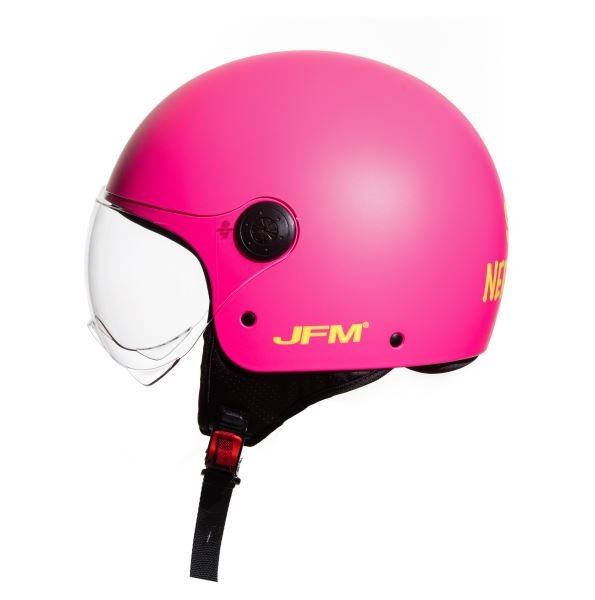 Casco Moto Scooter Jet JFM 900 Rosa Opaco " Sto Nervosa " - immagine 2