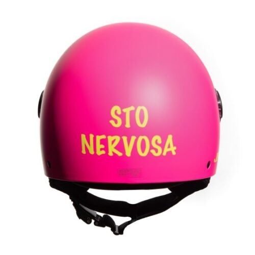Casco Moto Scooter Jet JFM 900 Rosa Opaco " Sto Nervosa "