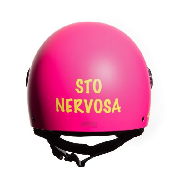 Casco Moto Scooter Jet JFM 900 Rosa Opaco " Sto Nervosa "