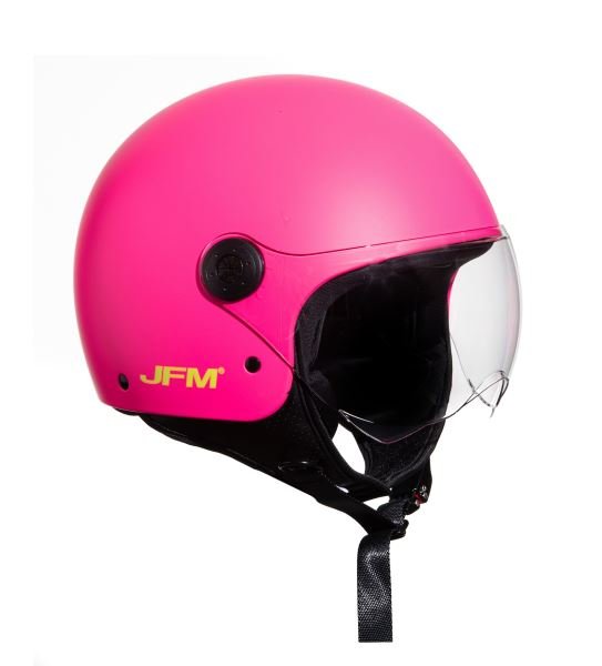 Casco Moto Scooter Jet JFM 900 Rosa Opaco " Sto Nervosa " - immagine 3