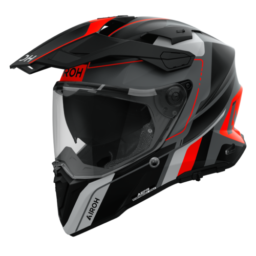 Casco Moto Adventure Airoh Commander 2 Skip Arancione Opaco