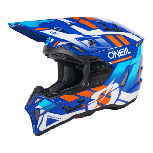 Casco Moto Cross O'Neal EX-SRS Dust Blu/Arancione