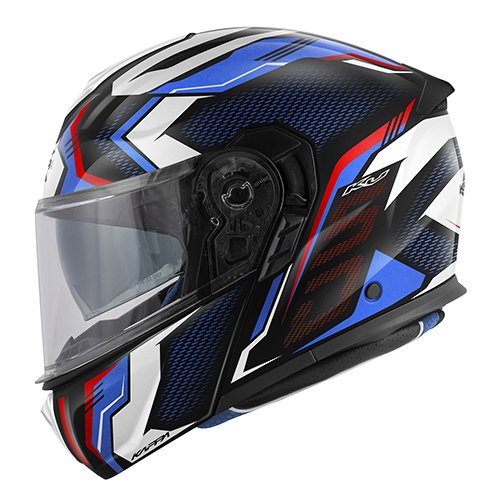 Casco Moto Modulare Kappa KV50 Escalade Blu Lucido/Nero/Rosso