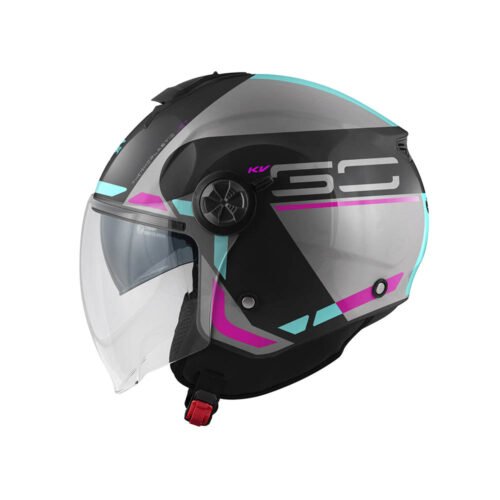 Casco Demi-Jet Kappa KV60 Basic Nero Lucido/Grigio/Fucsia/Azzurro