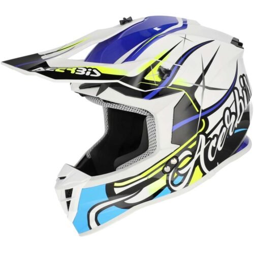 Casco Moto Cross Acerbis Linear 22.06 Bianco Blu