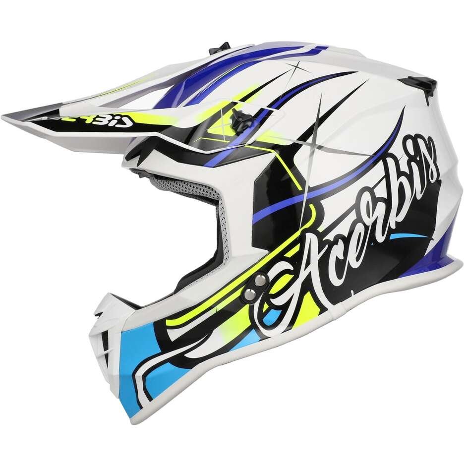 Casco Moto Cross Acerbis Linear 22.06 Bianco Blu - immagine 2