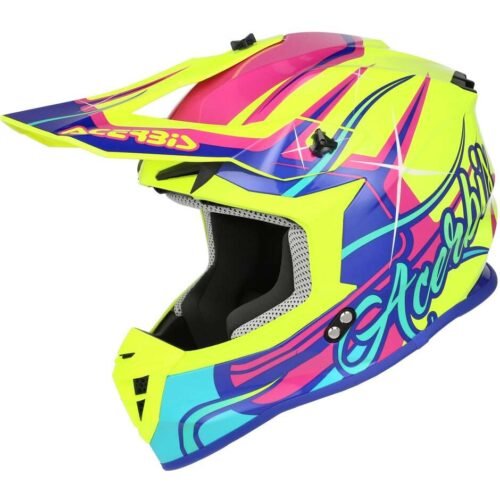 Casco Moto Cross Acerbis Linear 22.06 Giallo Viola