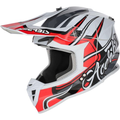 Casco Moto Cross Acerbis Linear 22.06 Grigio Rosso
