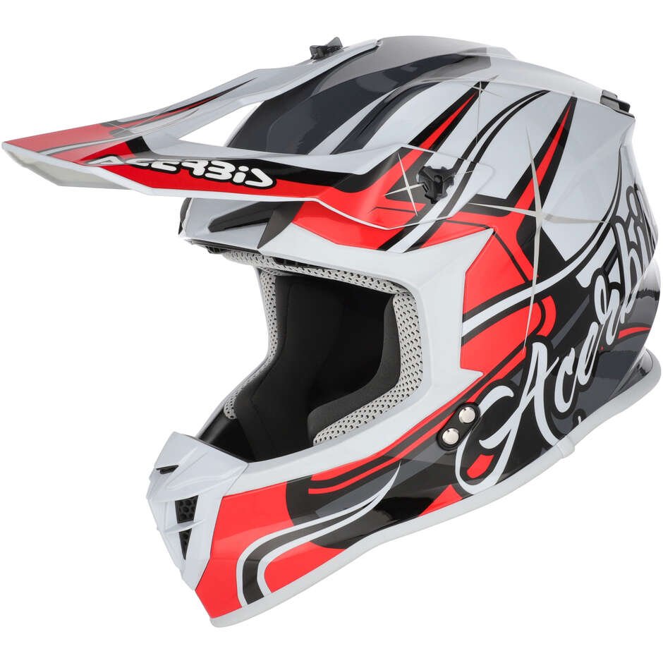 Casco Moto Cross Acerbis Linear 22.06 Grigio Rosso