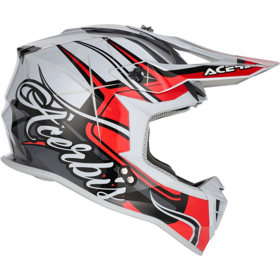Casco Moto Cross Acerbis Linear 22.06 Grigio Rosso - immagine 2