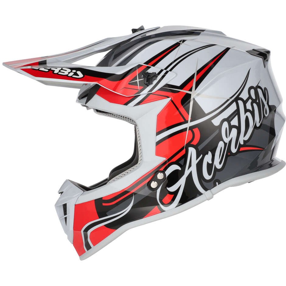 Casco Moto Cross Acerbis Linear 22.06 Grigio Rosso - immagine 3