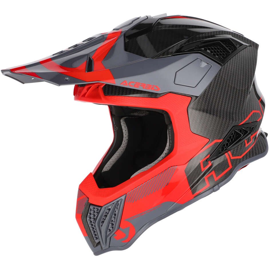 Casco Cross Enduro Acerbis Airstrike-C Rosso/Grigio