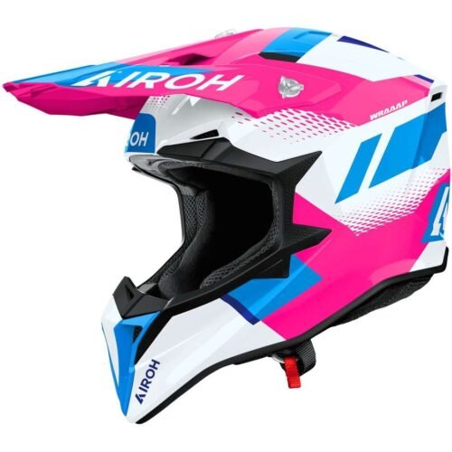 Casco Moto Cross Enduro Airoh Wraaap Vision Pink Lucido