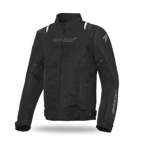 Giacca Moto Estiva Seventy JR48 CE Traforata Nero