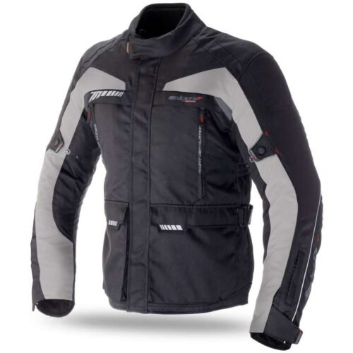 Giacca Moto Tecnica In Tessuto Seventy JT41 Touring Sfoderabile Nero Grigio