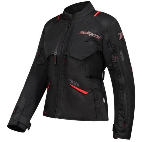 Giubbotto Moto Donna Seventy Degrees SD-JT69 TANAMI Nero Rosso