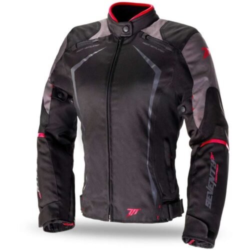 Giubbotto Moto Donna Seventy JR49 Racing Line WP Nero Rosso